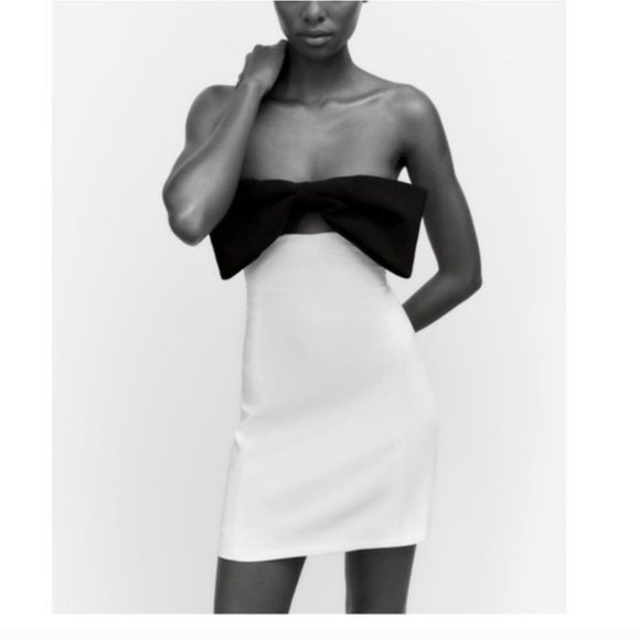 Zara Blogger style Viral BOW DRESS! NWT - Picture 3 of 4